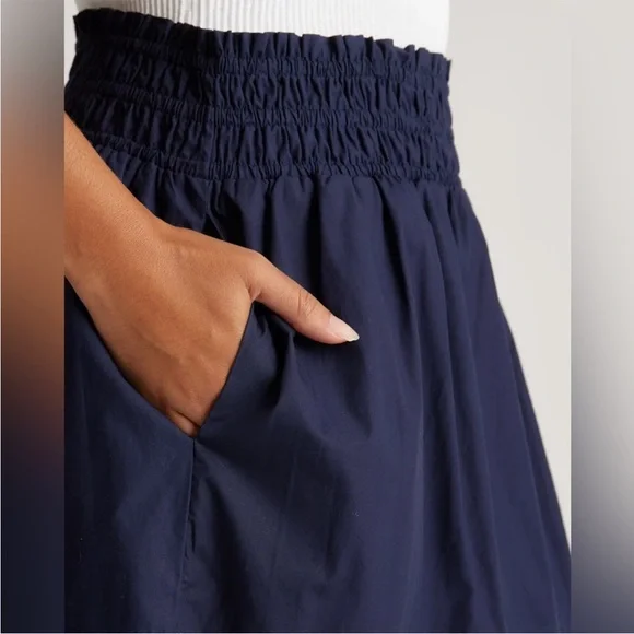 Quince Classic Cotton Navy Poplin Maxi Skirt size medium EUC - Picture 3 of 13